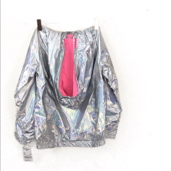 NWT OshKosh silver holographic lined rain jacket - Picture 2 of 7